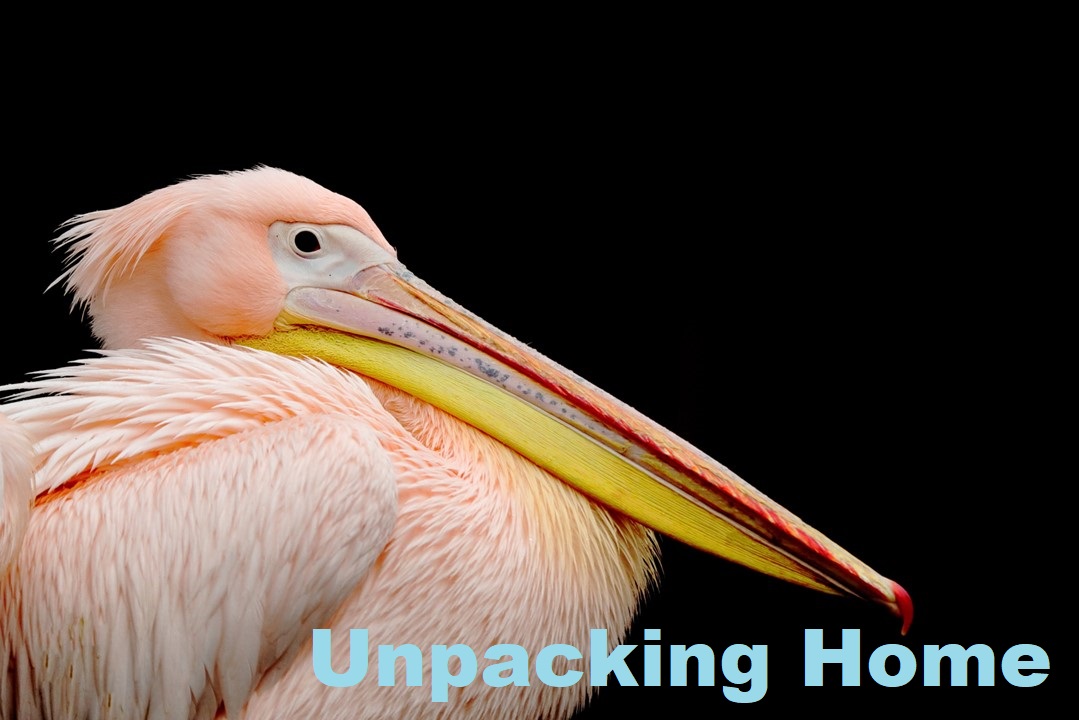 Unpacking Home Cover Art - Father embracing children on train platform
